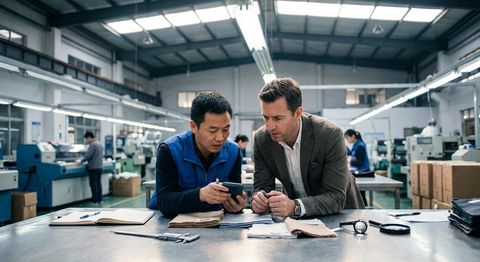Discussing product details with a supplier